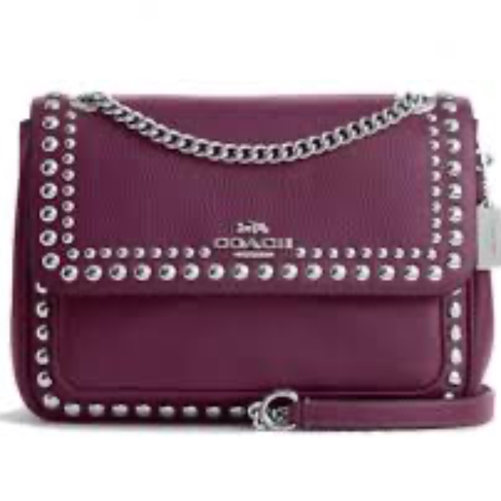 NWT Coach Klare Crossbody 25 Deep Berry Rivets